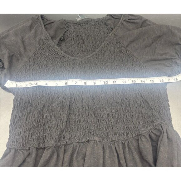 Torrid Women’s Black Smocked Short Sleeve Babydoll Top Plus Sz 1X Casual Summer - Picture 8 of 9